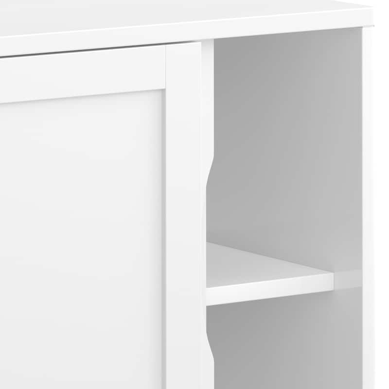 WYNDENHALL Pearson SOLID HARDWOOD 30 inch Wide Mid Century Modern Low Storage Cabinet - 30"w x 14"d x 31"h