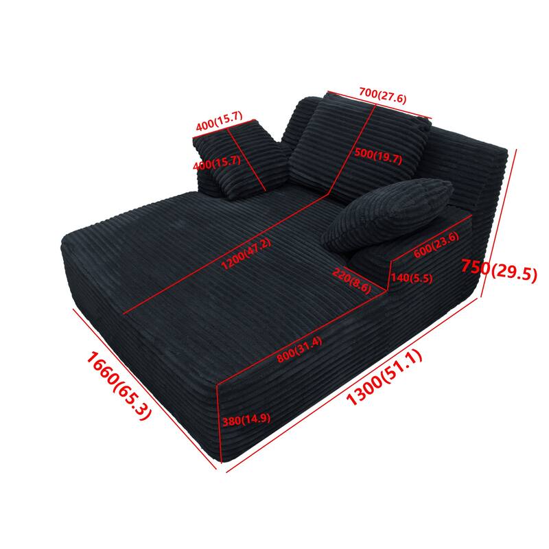 Chaise Lounge Chair, Oversized Fluffy Sleeper Sofa Couch, Sofa Bed Recliner Chair for Living Room