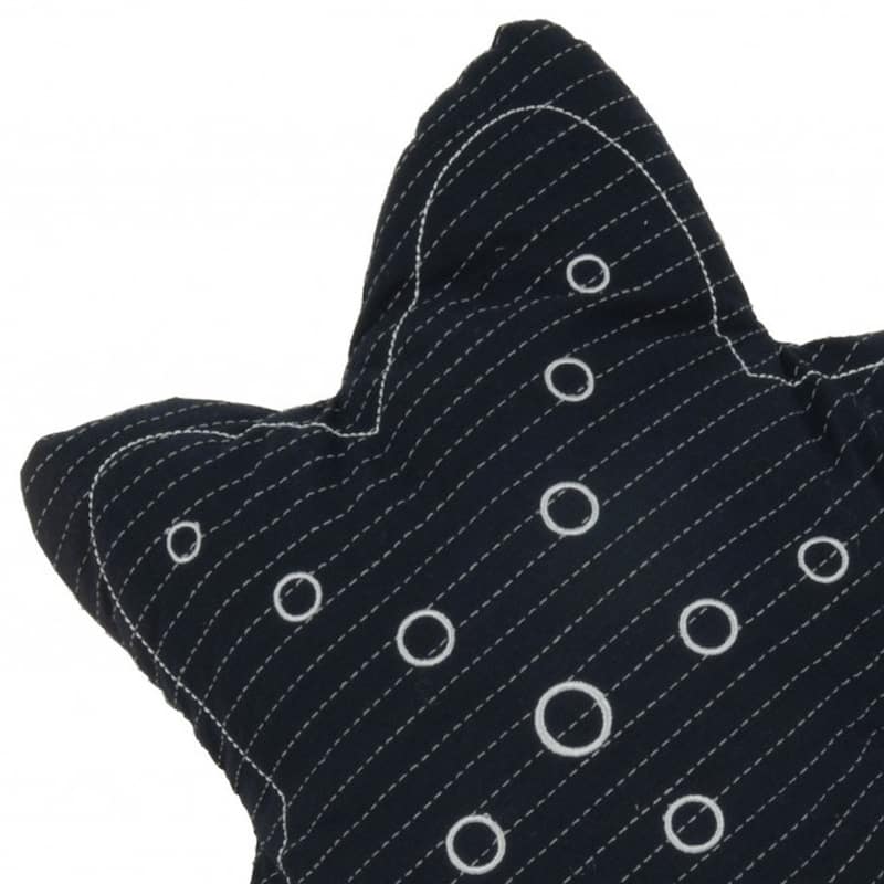 HomeRoots 12" X 12" Blue and White Star Linen Throw Pillow