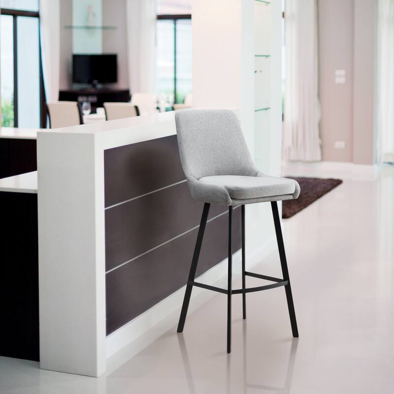 Leick Home Upholstered Back Counter Height Stool with Steel Base Set of 2