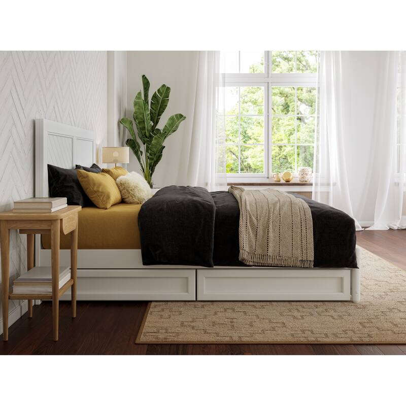 Clayton Platform Bed with Panel Footboard and Storage Drawers