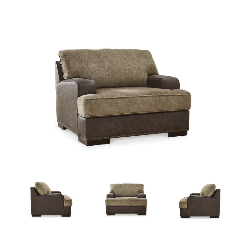 Signature Design by Ashley Alesbury Chocolate Chair and a Half - 49"W x 44"D x 40"H