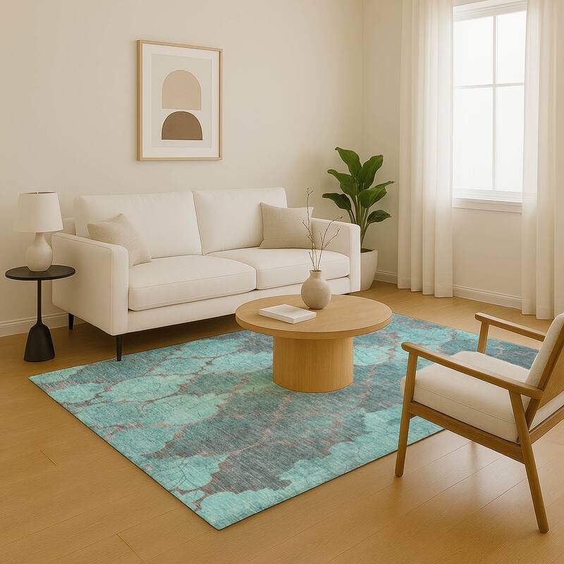 Premium Washable Super Soft Modern Trellis Mayfield Rug