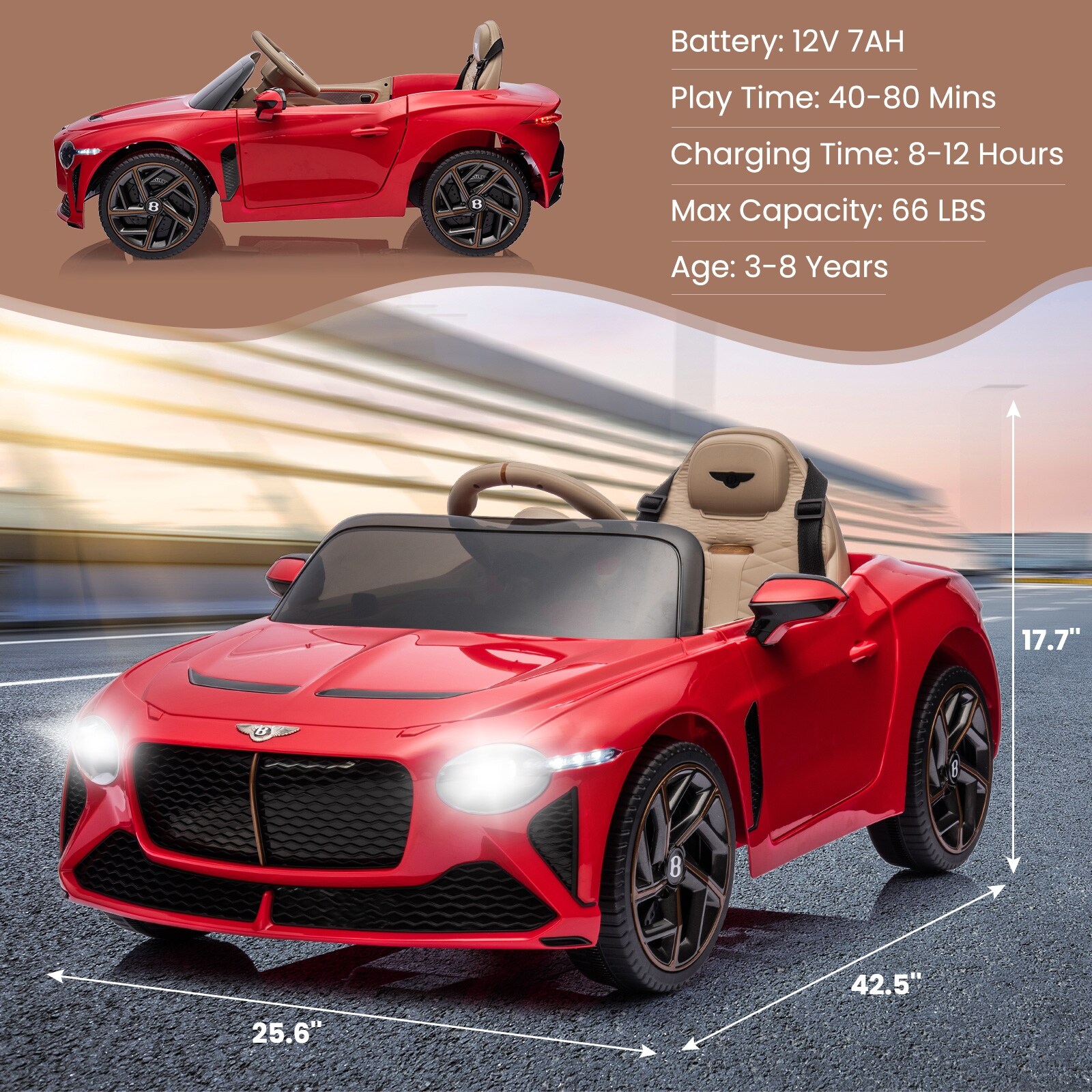 Bentley toy car battery store