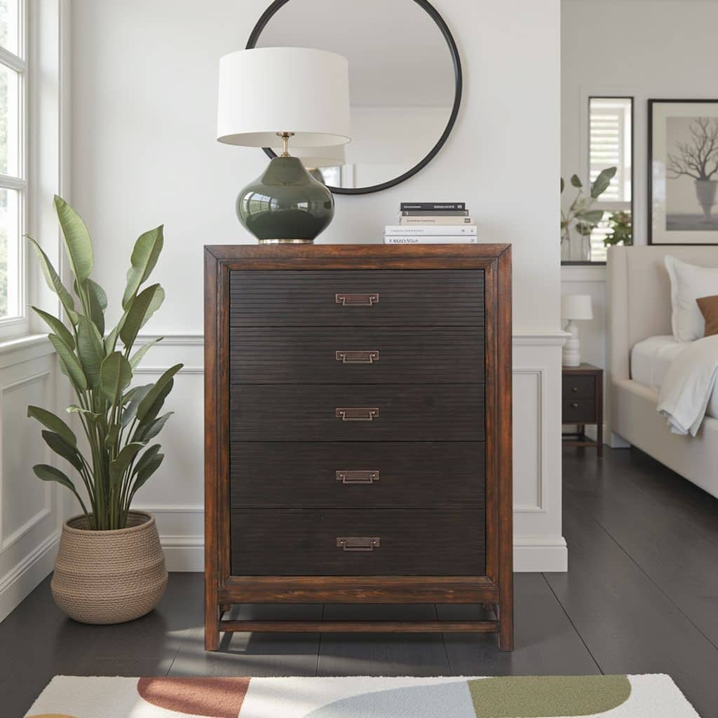 Bridgevine Home Branson 5-drawer Chest, No Assembly Required, Two-Tone Finish