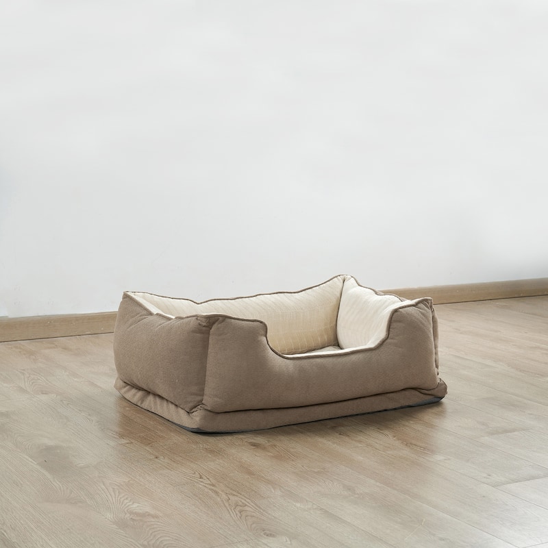 Soft Plush Bolstered Rectangle Dog Bed