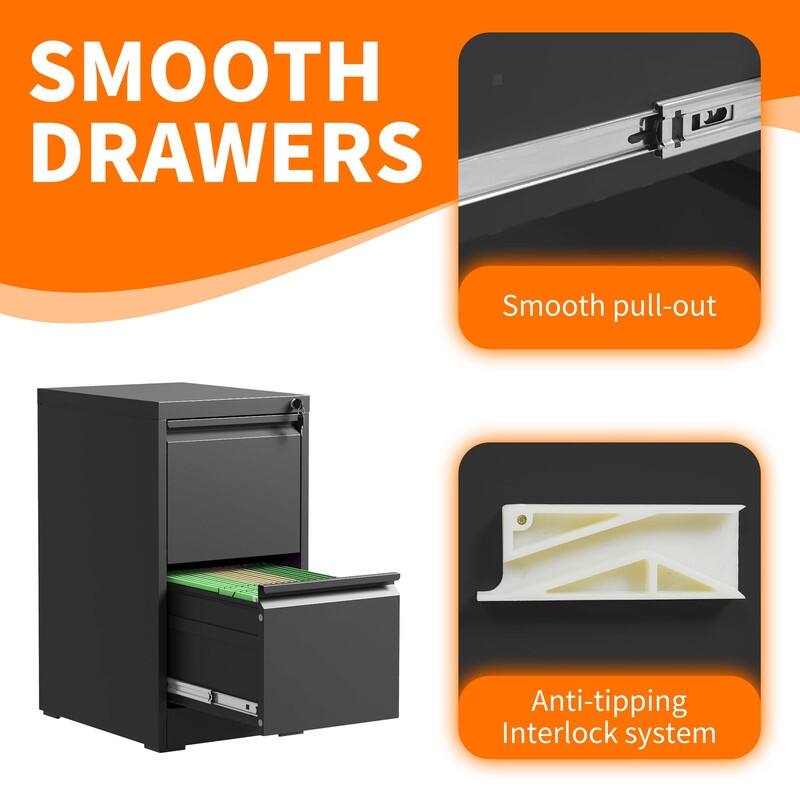 Metal File Cabinet with Drawer Heavy Duty Home Office Steel