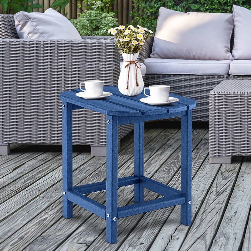 Gymax 2 PCS 18'' Patio Adirondack Side Table Weather Resistant HDPE