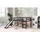 preview thumbnail 21 of 46, Twin Size Loft Bed with Slide, Multifunctional Design, White