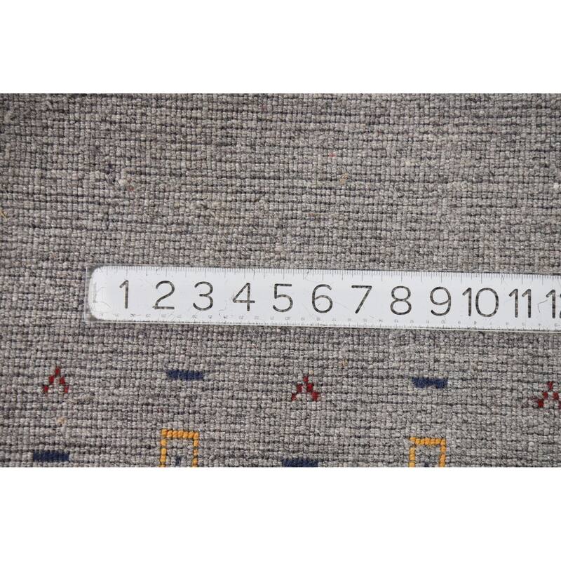 Hand Knotted Oriental 100% Wool Carpet Tribal Animal Pictorial Greys & Charcoal Gabbeh Runner Rug - 7' 10'' X 2' 8''