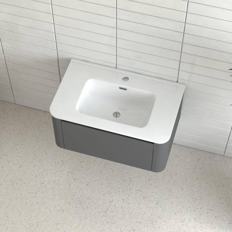 GDF Studio - Greyson American Design Floating Bathroom Vanity with Integrated Ceramic Basin and Soft-Close Drawer