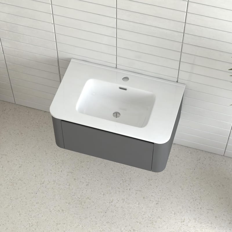 Wall Mounted Bathroom Vanity with Ceramic Basin