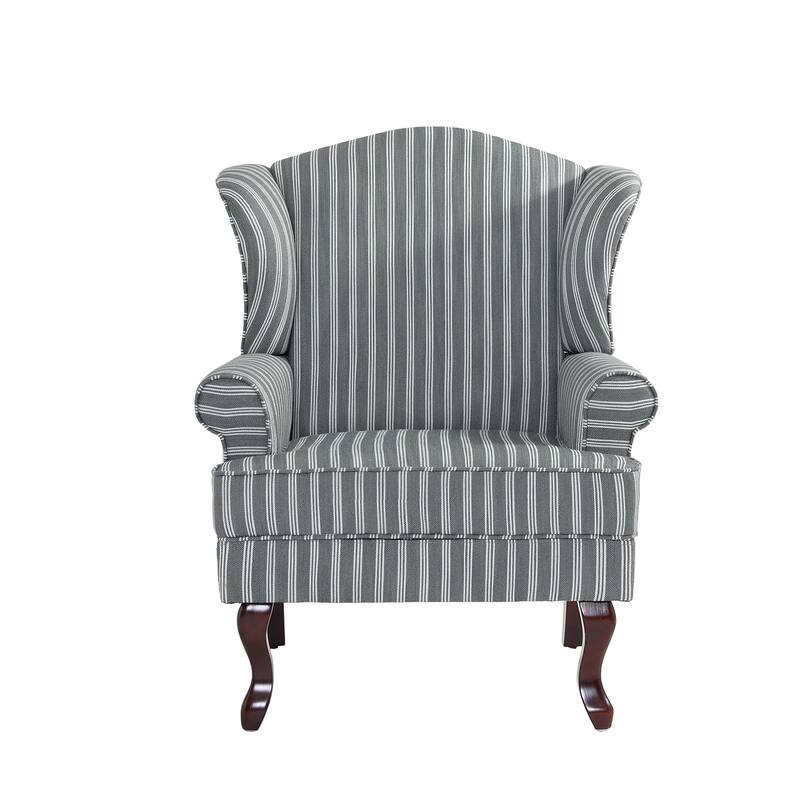 2 Set Traditional Rolled Arm Wing Back Accent Chair