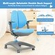 preview thumbnail 16 of 28, Gymax Kids Desk Study Chair Adjustable Height Depth w/ Sit-Brake - See Details