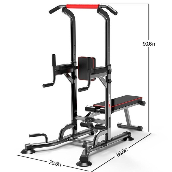 Power Tower Dip Station Pull Up Bar Strength Training With