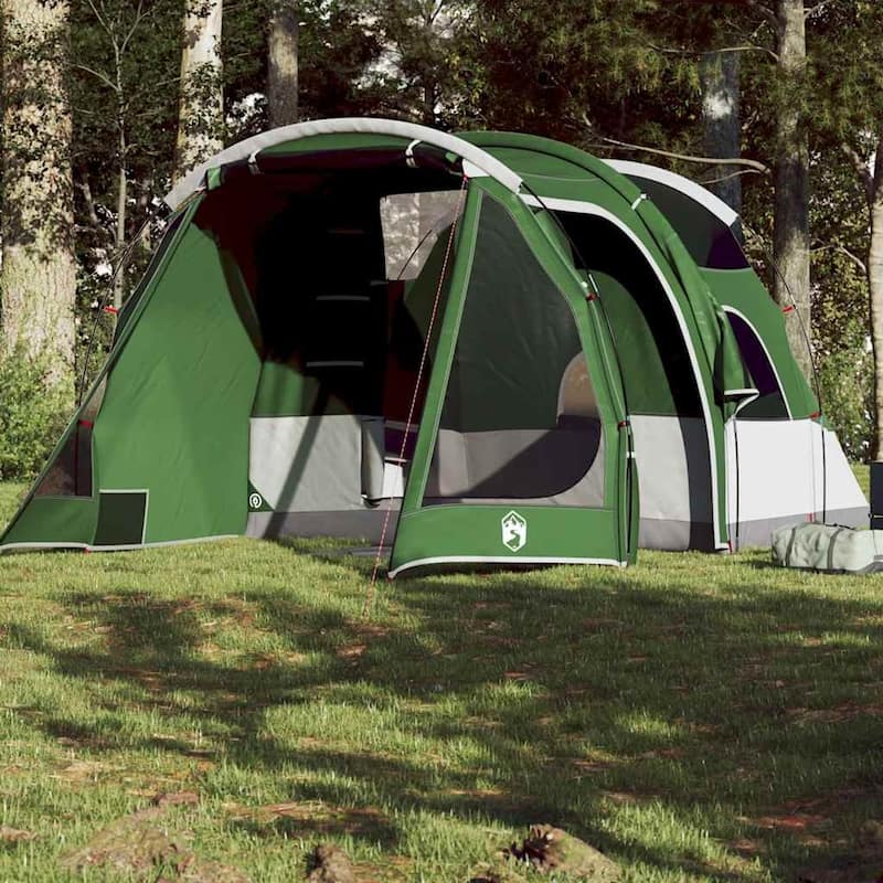vidaXL Camping Tent Tunnel 4-Person Green Waterproof - Green - 190.2 x 98.4 x 70.9/72.8 - 4 person