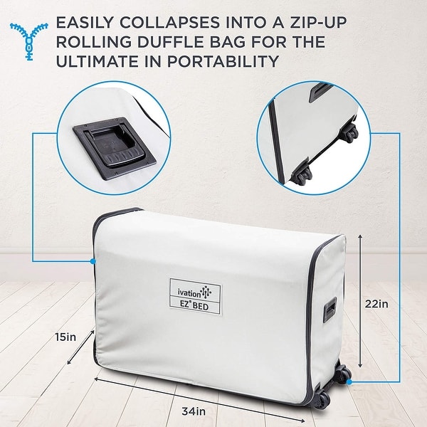 dimension image slide 0 of 2, Ivation EZ-Bed (Full Size) Air Mattress w/ Deflate Defender Technology Dual Auto Comfort Pump