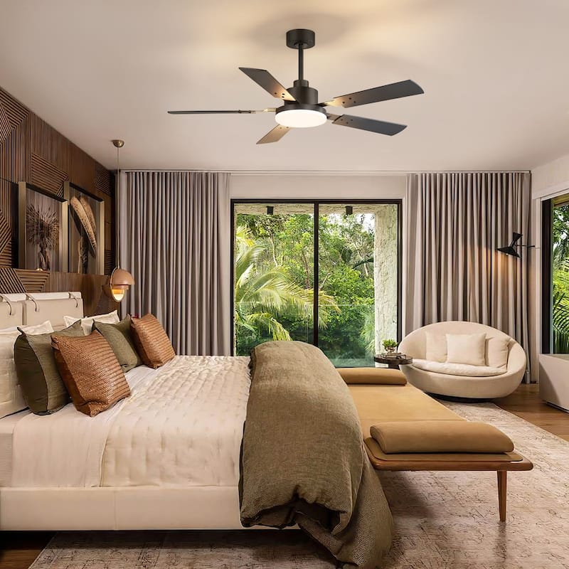 42/48/52/56/60/65-IN LED Ceiling Fan with Light Kit and Remote(5/6/7/8-Blade)