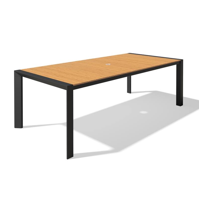 Pellebant Premium Outdoor Patio Aluminum Dining Table with Umbrella Hole
