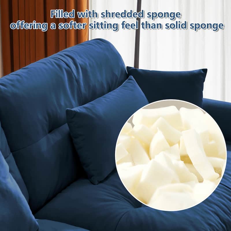 166" Modular U-shaped Sectional Sofa Cloud Couch with Movable Ottomans