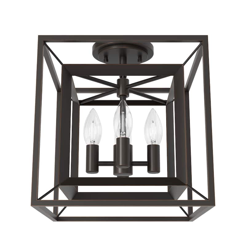 Hunter Doherty Convertible Pendant/ Semi-Flushmount - Kitchen Island, Entry, Dining - Industrial, Contemporary, Transitional