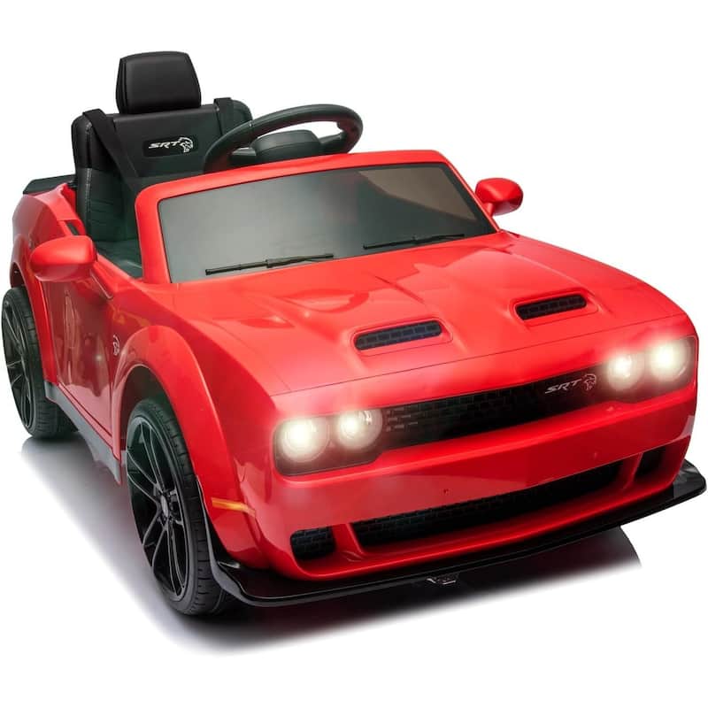 Kids Electric Car Licensed Dodge Challenger Ride On Car 12V - Red