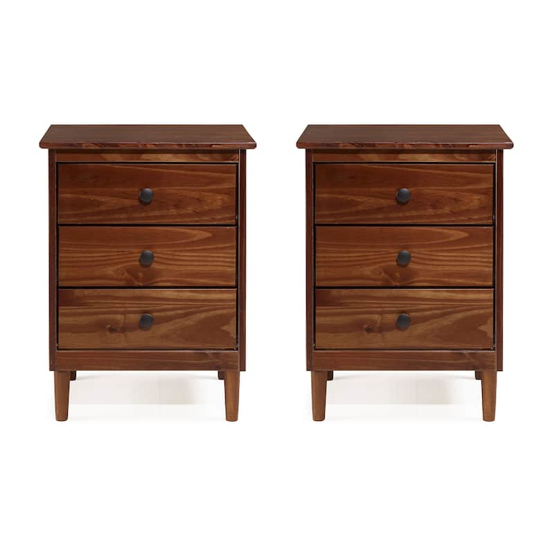 Middlebrook Bullrushes Solid Wood 3-Drawer Nightstand, Set of 2
