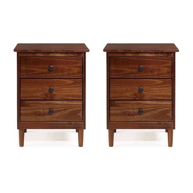 Middlebrook Bullrushes Solid Wood 3-Drawer Nightstand, Set of 2