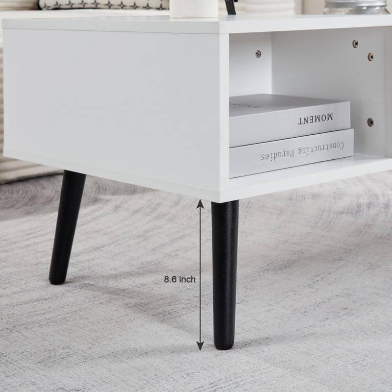39" Lift-Top Coffee Table with Hidden Storage & Shelf – Ideal for Living Room or Reception Area‌
