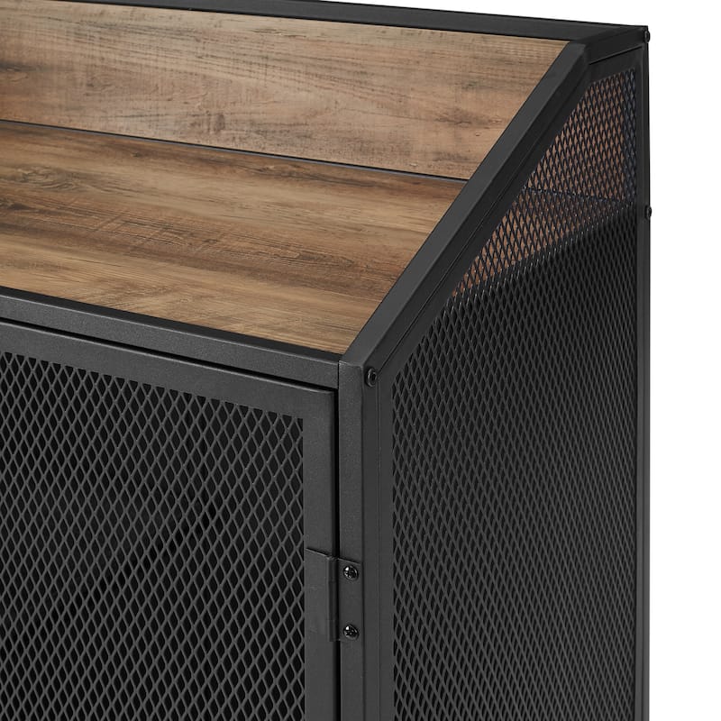 Walker Edison Pierpont Industrial Mesh Bar Cabinet