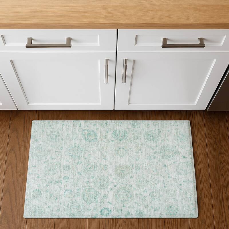 Premium Washable Super Soft Traditional Kashan Mayfield Rug - 1'8" x 2'6" - Turquoise