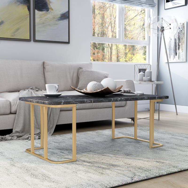 Deeanne Contemporary 47-inch Faux Marble Coffee Table by Furniture of America