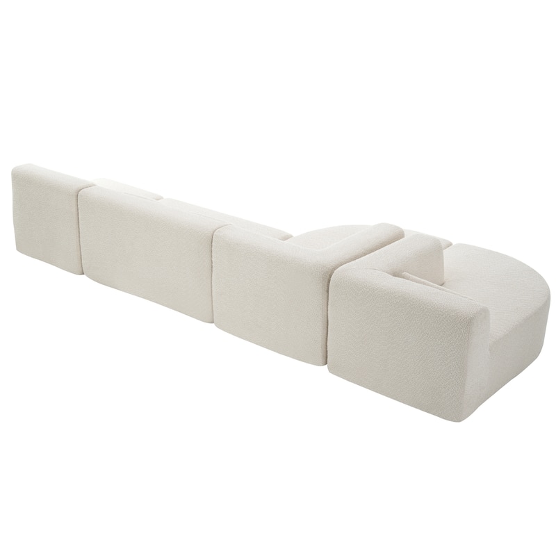 Merax 143.7" Upholstered Sofa Free-combined Sofa Couch