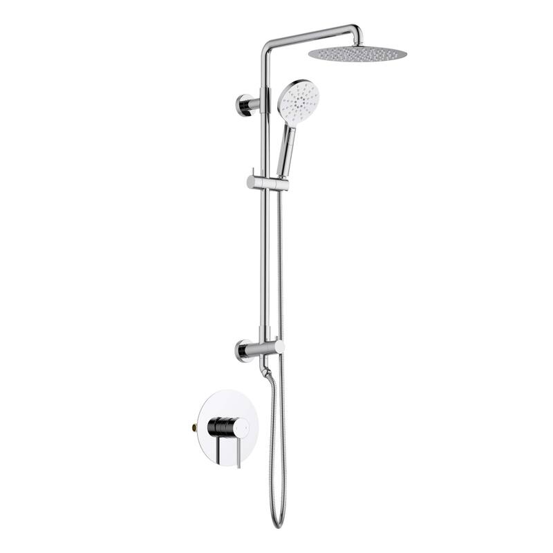 Circular Pressure Balanced 2-Function Shower Column with Rough In Valve - Chrome