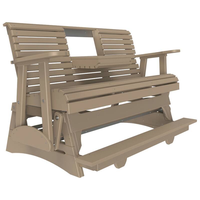 Poly Lumber Plain Rollback Balcony Glider - 5' - Weatherwood