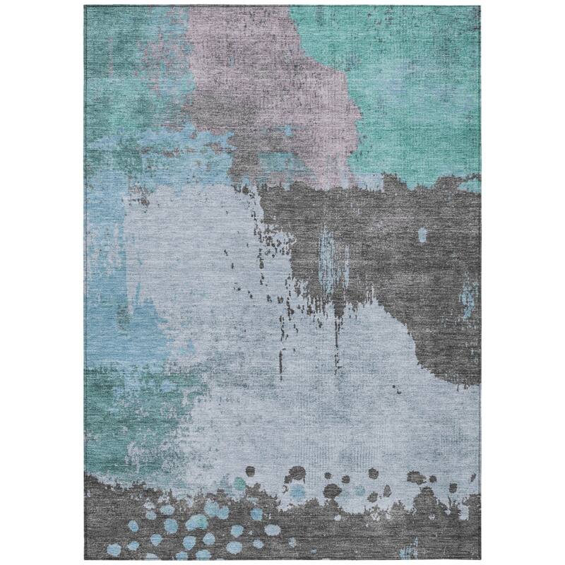 HomeRoots Abstract Transitional Rectangle Outdoor Rug