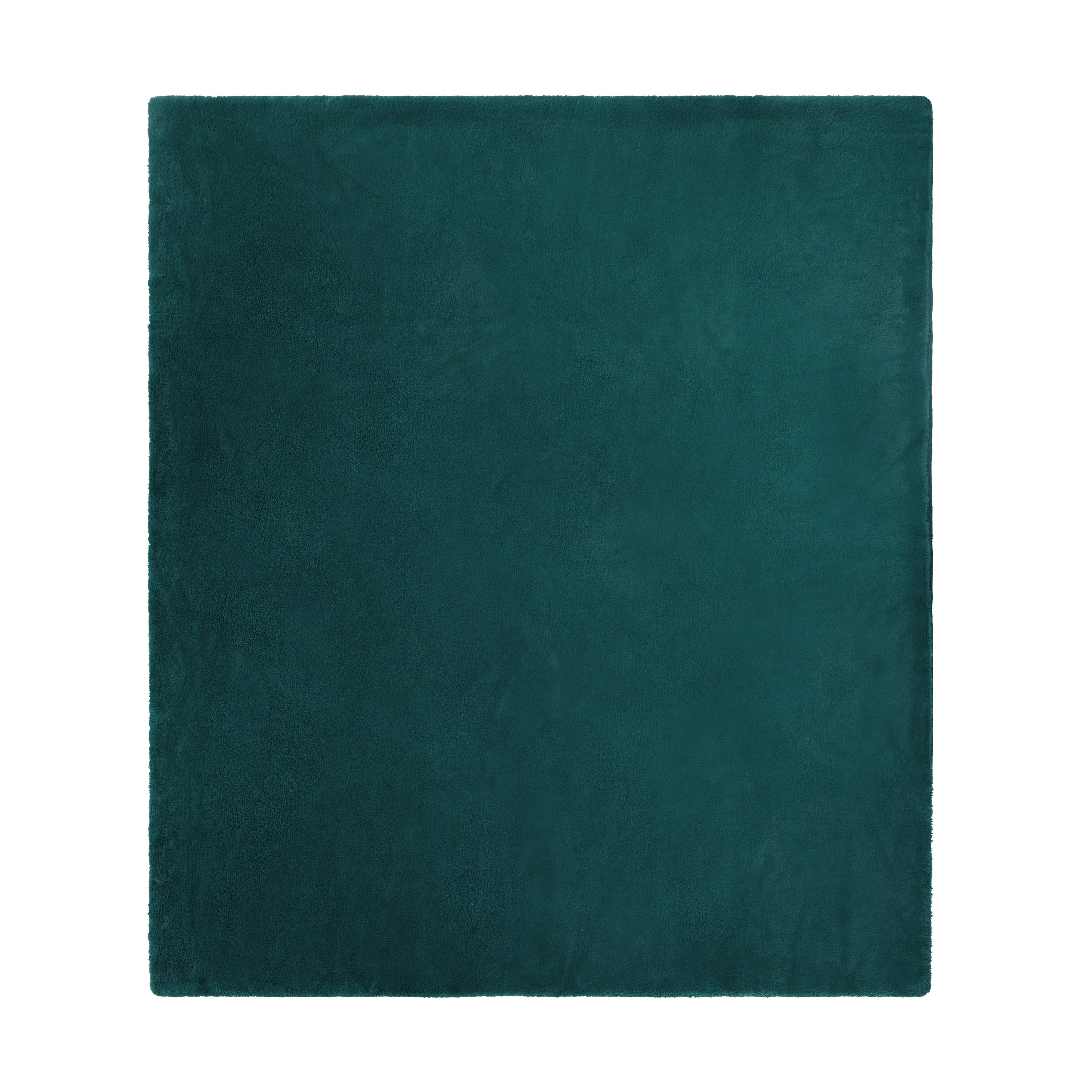 Tahari Home Green Ribbed Faux Rabbit Fur and Mink Throw 50