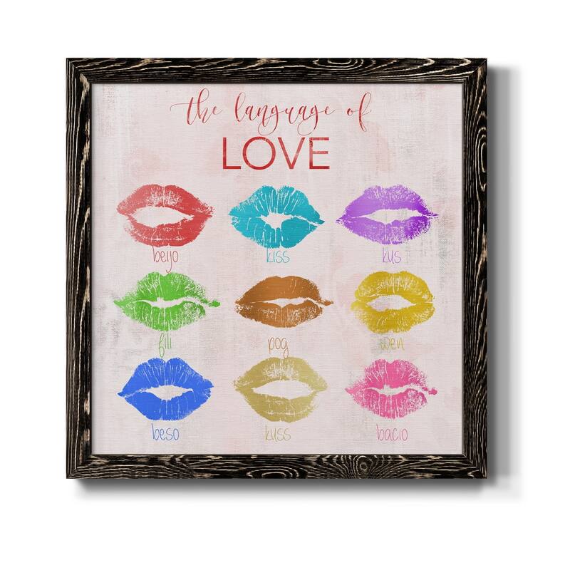 Rainbow Kiss-Premium Framed Canvas - Ready to Hang - 34.5x34.5 - Black