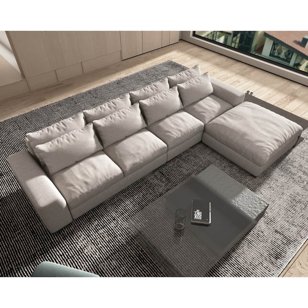 Modern Sectional Sofa with Feather and Down