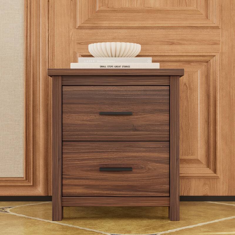 4-Piece Queen Bedroom Set - Storage Headboard with Charging, 2 Nightstands & 5-Drawer Dresser
