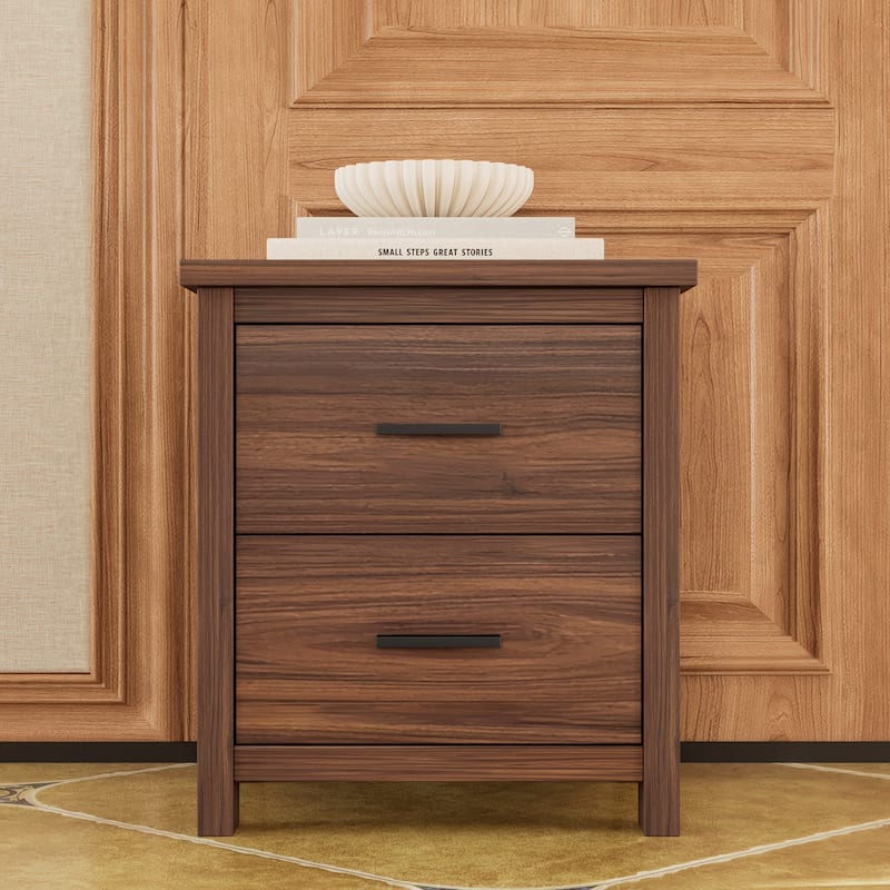 Queen 4PCS Wooden Bedroom Set with Storage Headboard and Charging Station