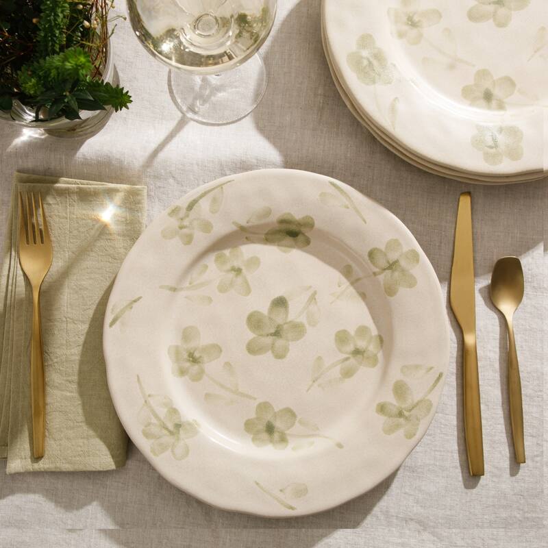 Bloomhouse - 2 Time Oprah's Favorite Things Made in Portugal Porto Petals Floral Hand Painted 10.8 Inch Dinner Plates Set