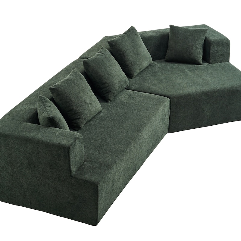 Deep Seat Modern Memory Foam Sofa with Chenille Fabric