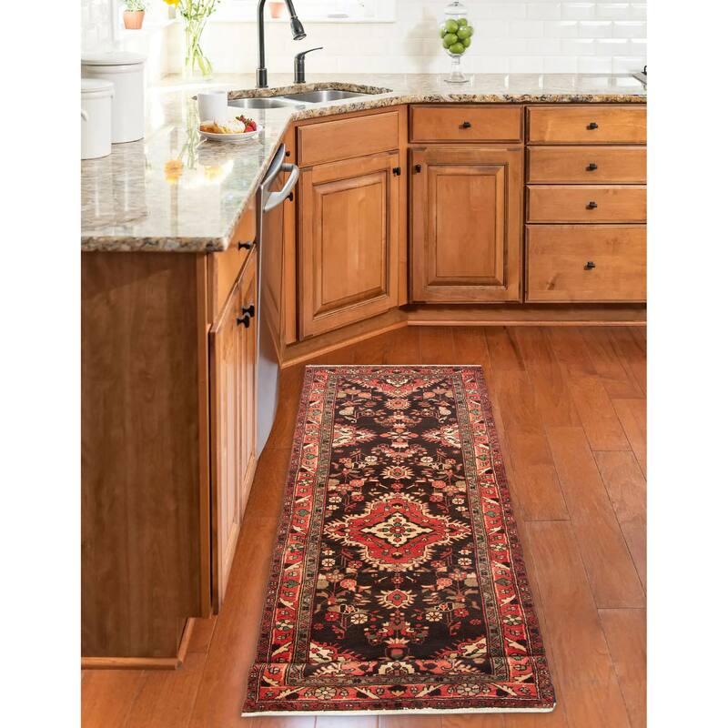 ECARPETGALLERY Hand-knotted Andelz Black Wool Rug - 3'2 x 9'10