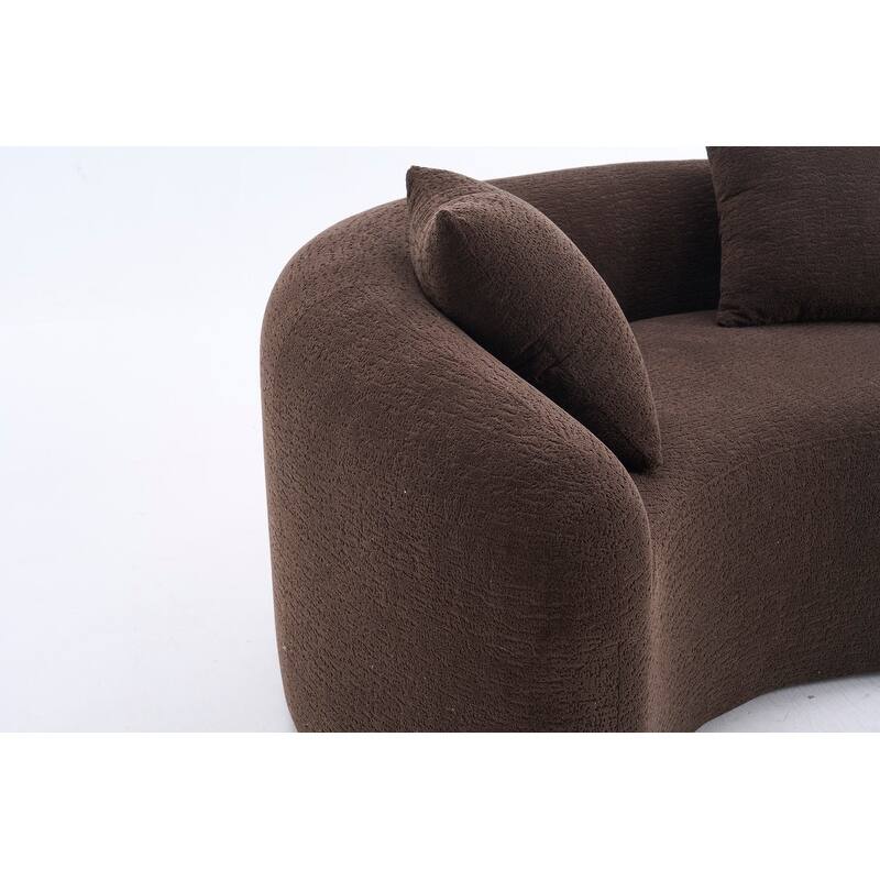 Single S-Curved Chenille Sofa Chair, No Assembly