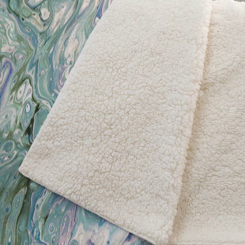 Premium Machine Washable ASB49 Abstract Modern Sherpa Throw Blanket