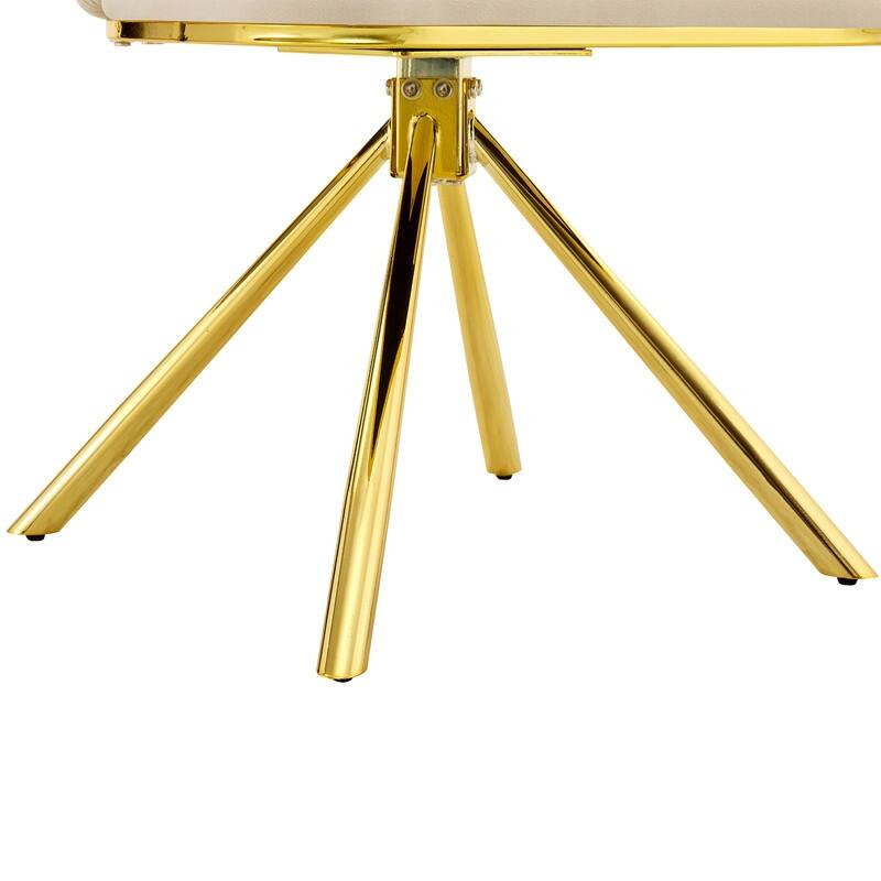 Set of 2 Modern Velvet Dining Chairs with Bubble Bead Back & Gold Legs