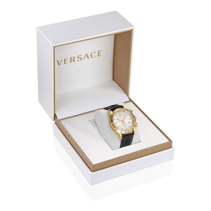 Versace Hellenyium Chrono Leather Watch