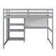 preview thumbnail 4 of 12, Full Size Wooden Loft Bed with Shelves, Desk and Writing Board - Gray