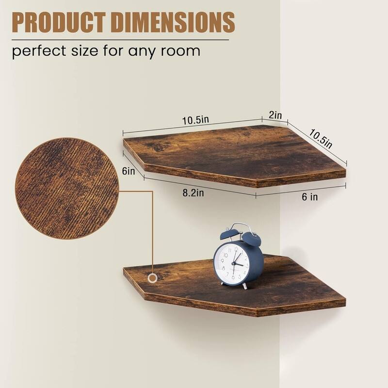 Corner Shelf Wall Mount, Floating Corner Shelves, Set of 4